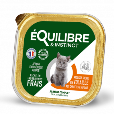 Equilibre & Instinct Мус для кошенят із м'ясом птиці, морквою та молоком