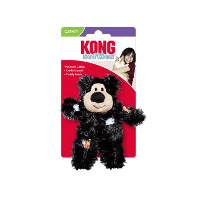 KONG Softies Patchwork Bear Іграшка для котів, Ведмедик чорний