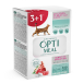 Optimeal Adult Cats Sensitive Digestion Lamb & Turkey Беззерновой влажный корм для кошек с чувствительным пищеварением с ягненком и индюшиным филе в соусе, (3+1)