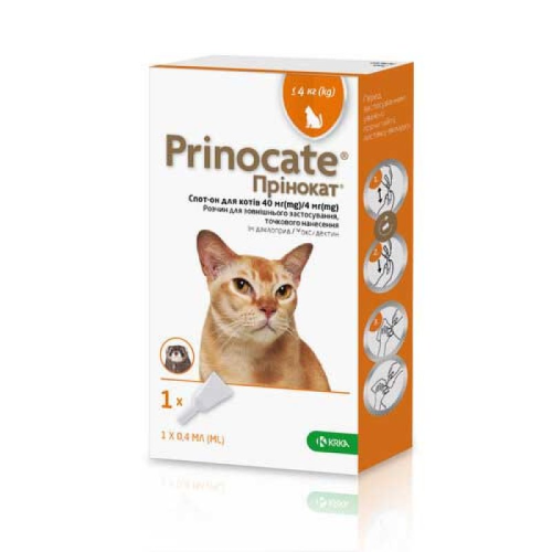 KRKA Prinocate for cats - Противоразитарные капли для кошек