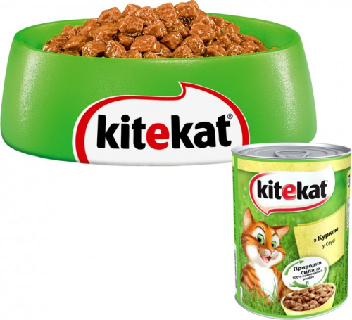 Kitekat - консерва з куркою в соусі для котів, фото 2