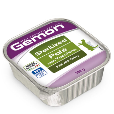Gemon Cat Adult Sterilized Pate with Turkey - вологий корм з індичкою для дорослих стерилізованих котів (паштет)