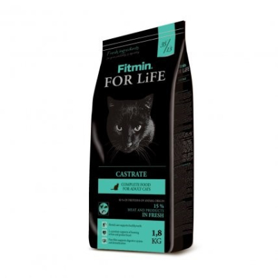 Fitmin Cat For Life Castrate - комплексный сухой корм для взрослых кошек с избыточным весом, кастрированных или стерилизованных
