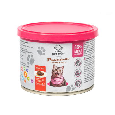 Pet Chef Шматочки в желе М'ясний мікс для дорослих котів